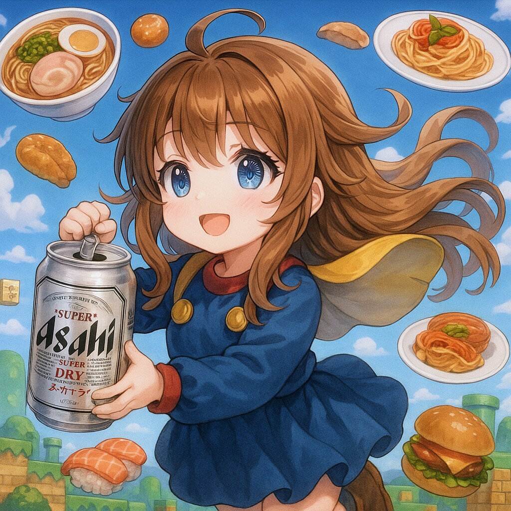 マントで空飛ぶ小さな女の子