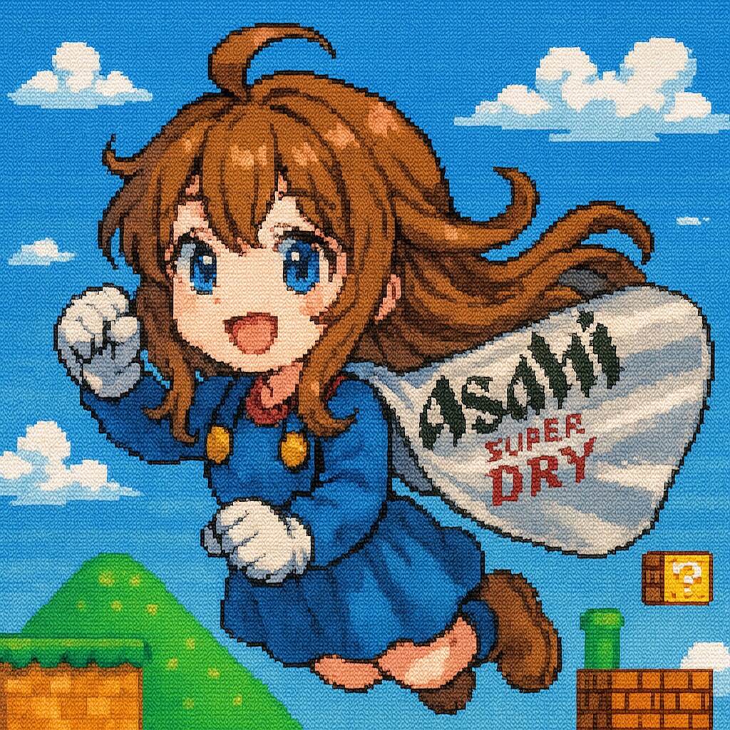 マントで空飛ぶ小さな女の子