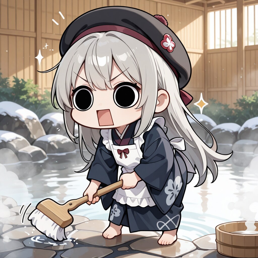 温泉を掃除する仲居業務えらいこっちゃ嬢