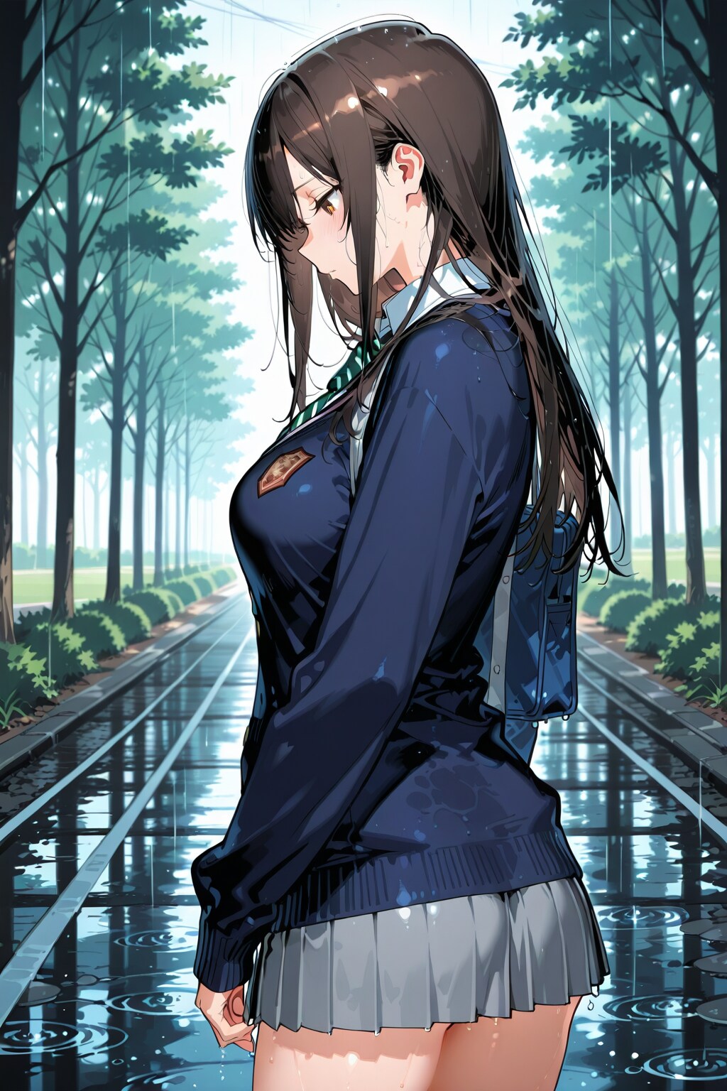 涙雨に濡れる