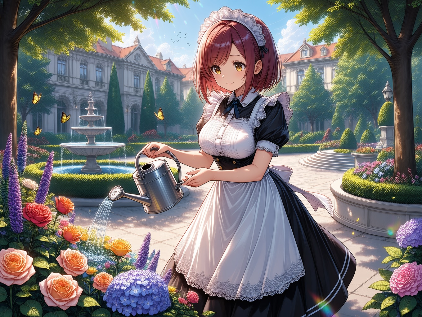 こんにちは（挨拶メイドの芽衣ちゃん） | の人気AIイラスト・グラビア