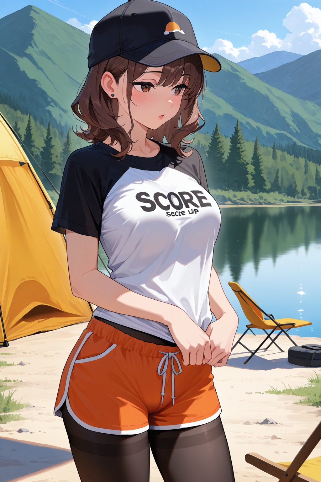 キャンプに来たOLさん