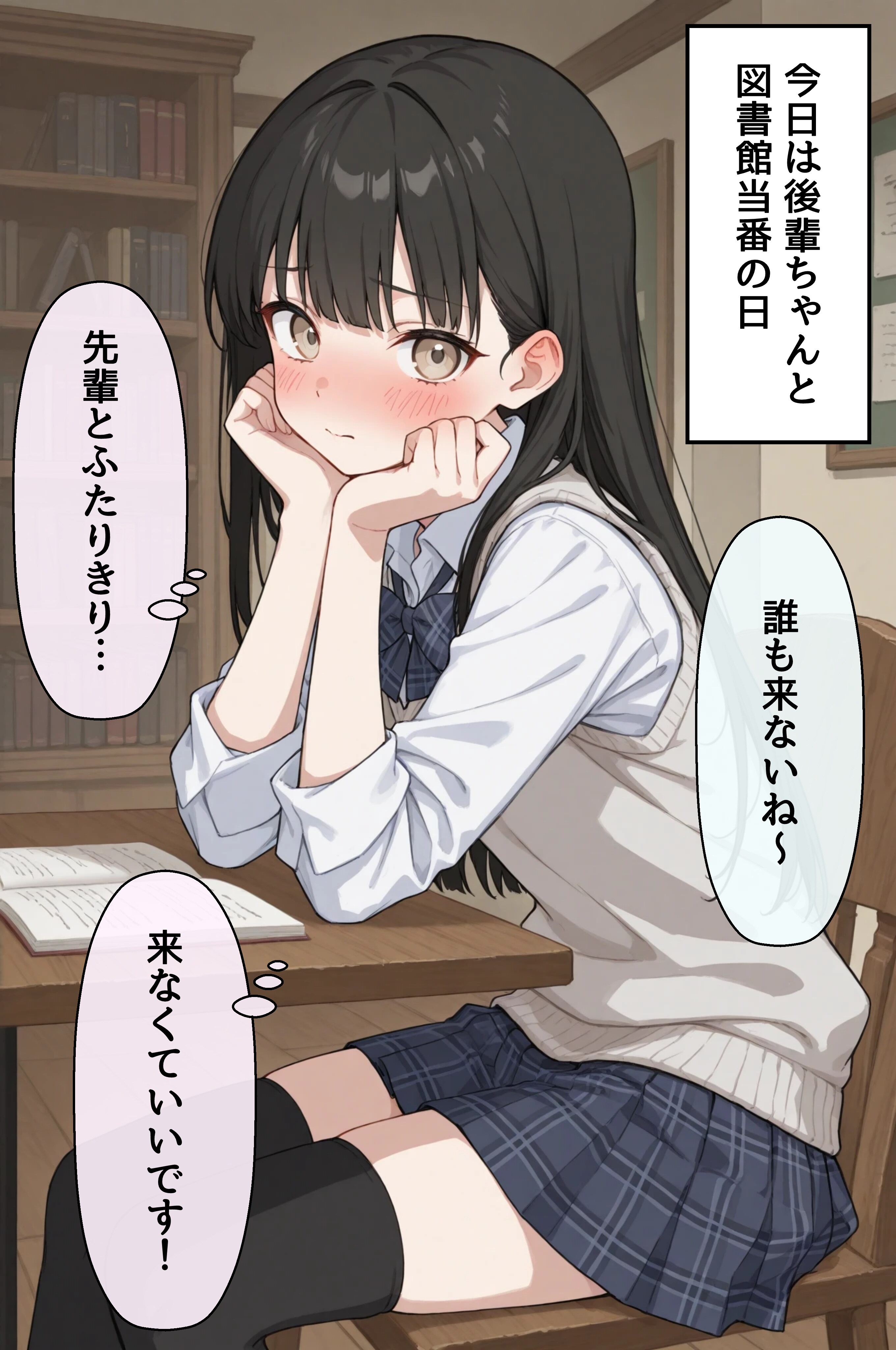 後輩ちゃんと図書館当番
