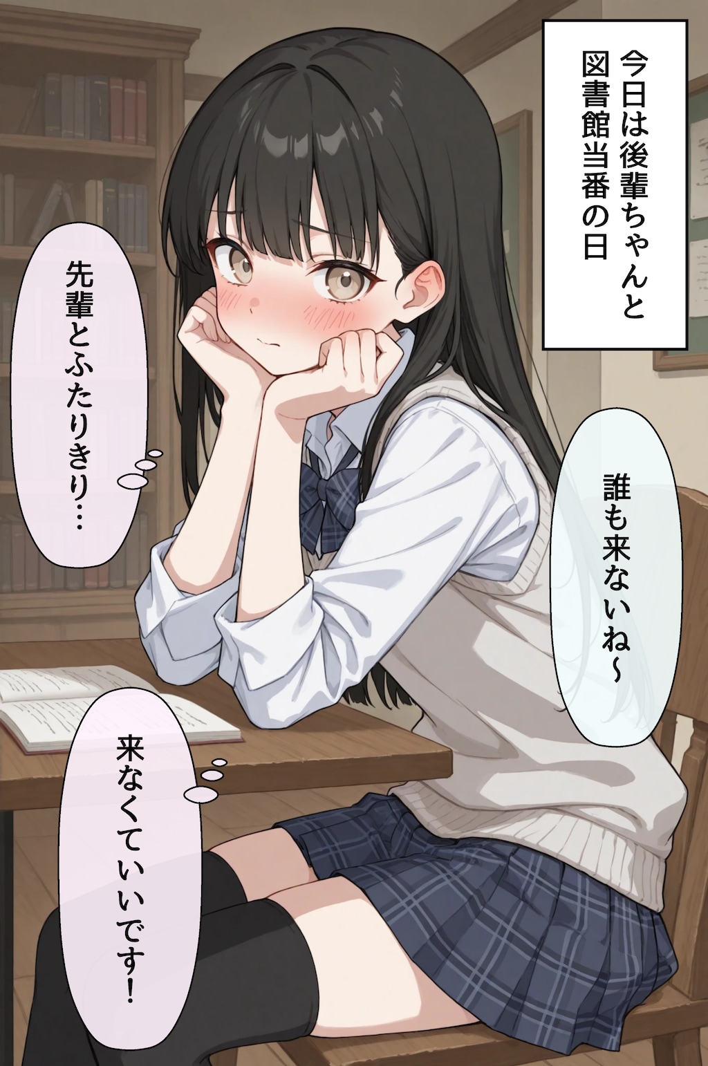 後輩ちゃんと図書館当番
