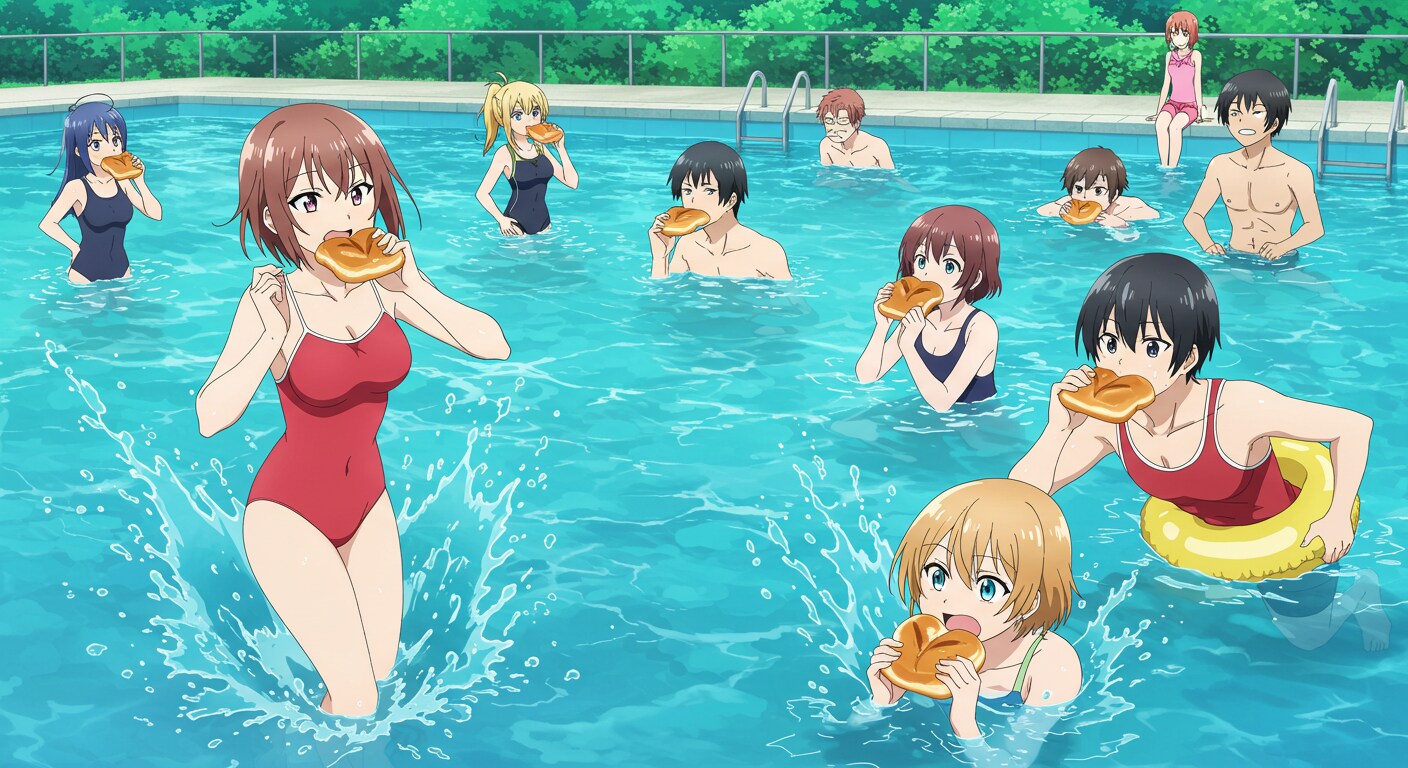水泳パン食い競争