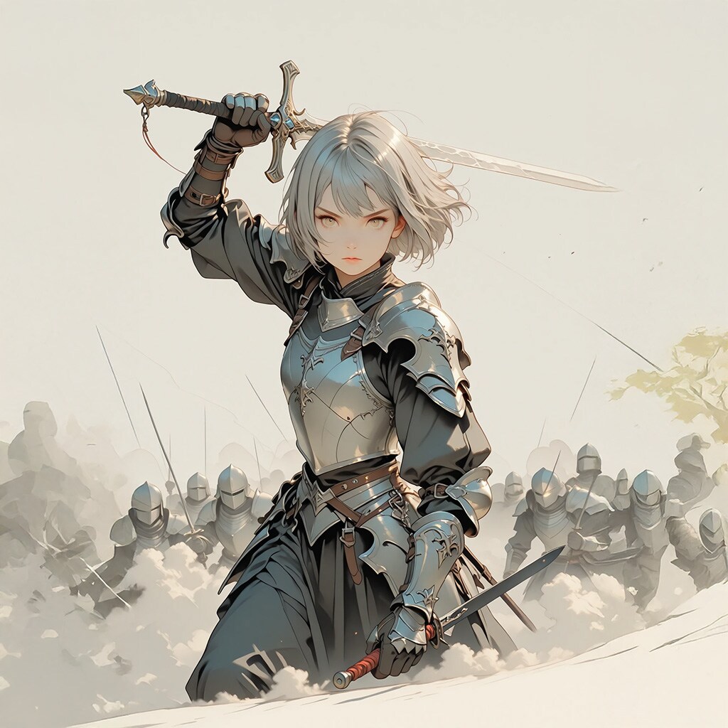 灰髪の騎士『突撃を命ず』 | の人気AIイラスト・グラビア
