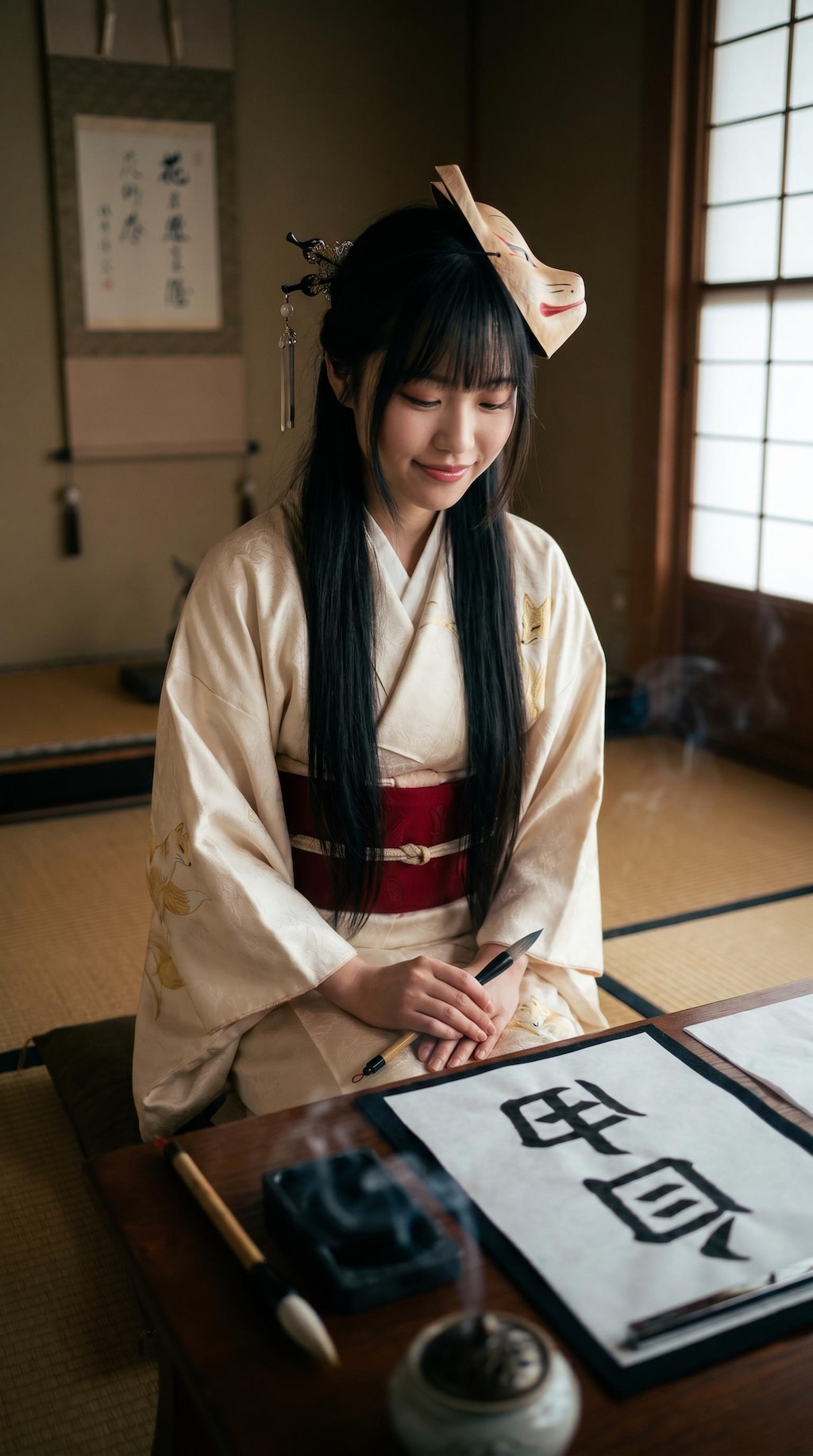Fox Mask Calligraphy Ritual