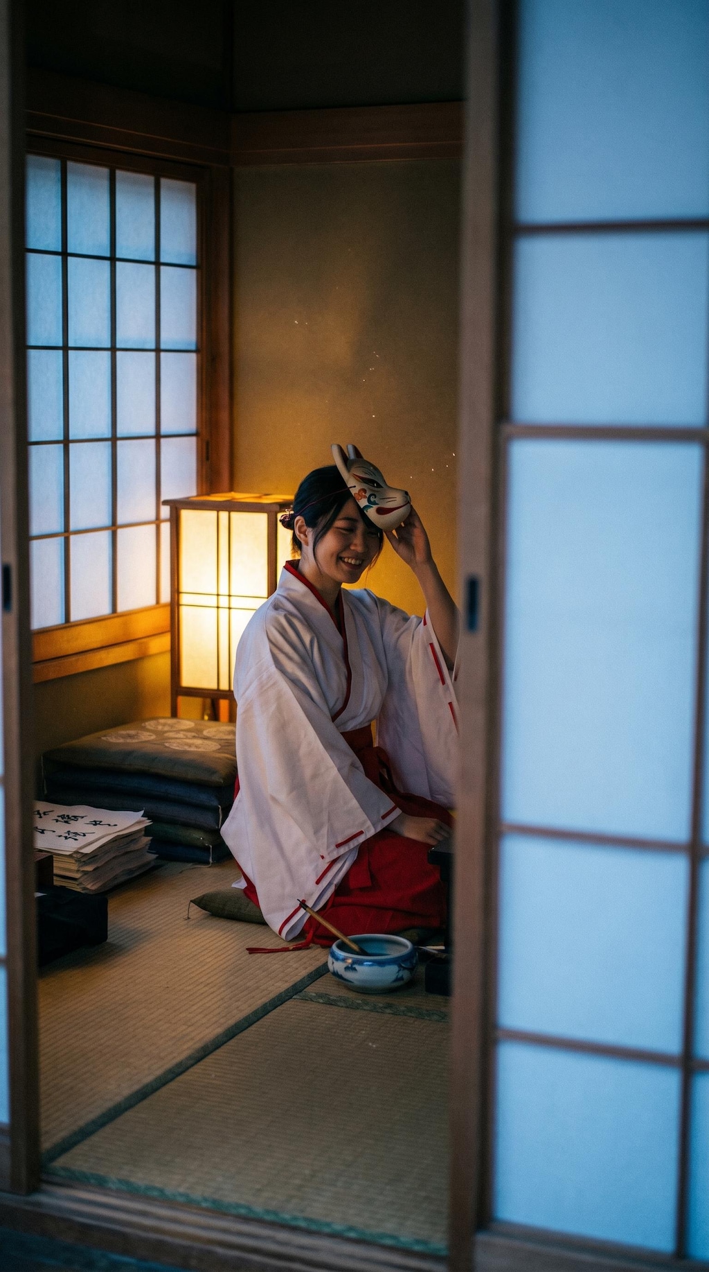 Fox Mask Calligraphy Ritual
