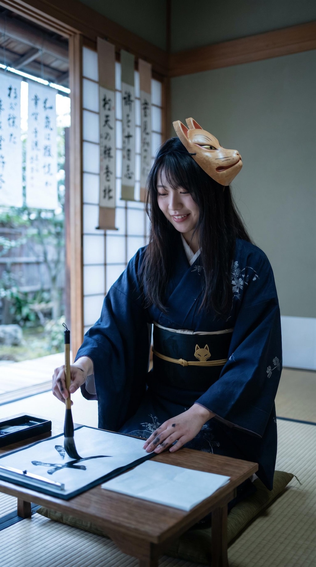 Fox Mask Calligraphy Ritual