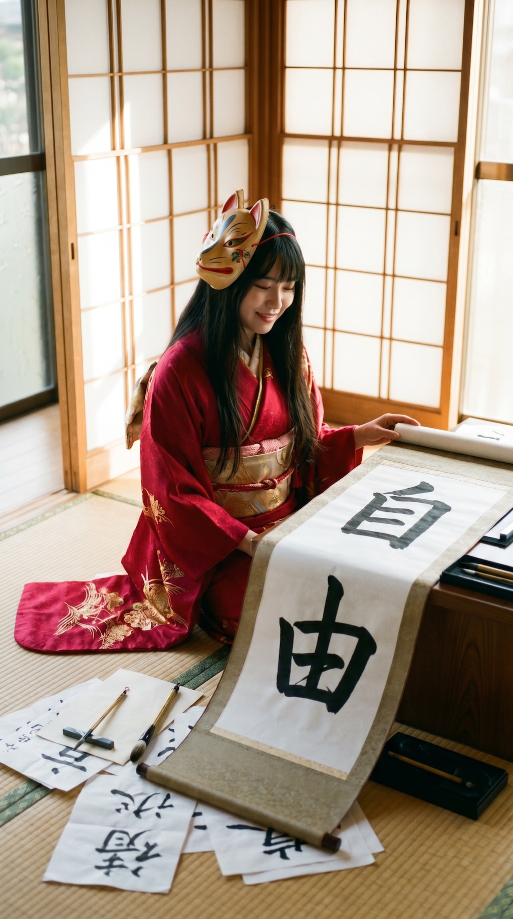 Fox Mask Calligraphy Ritual