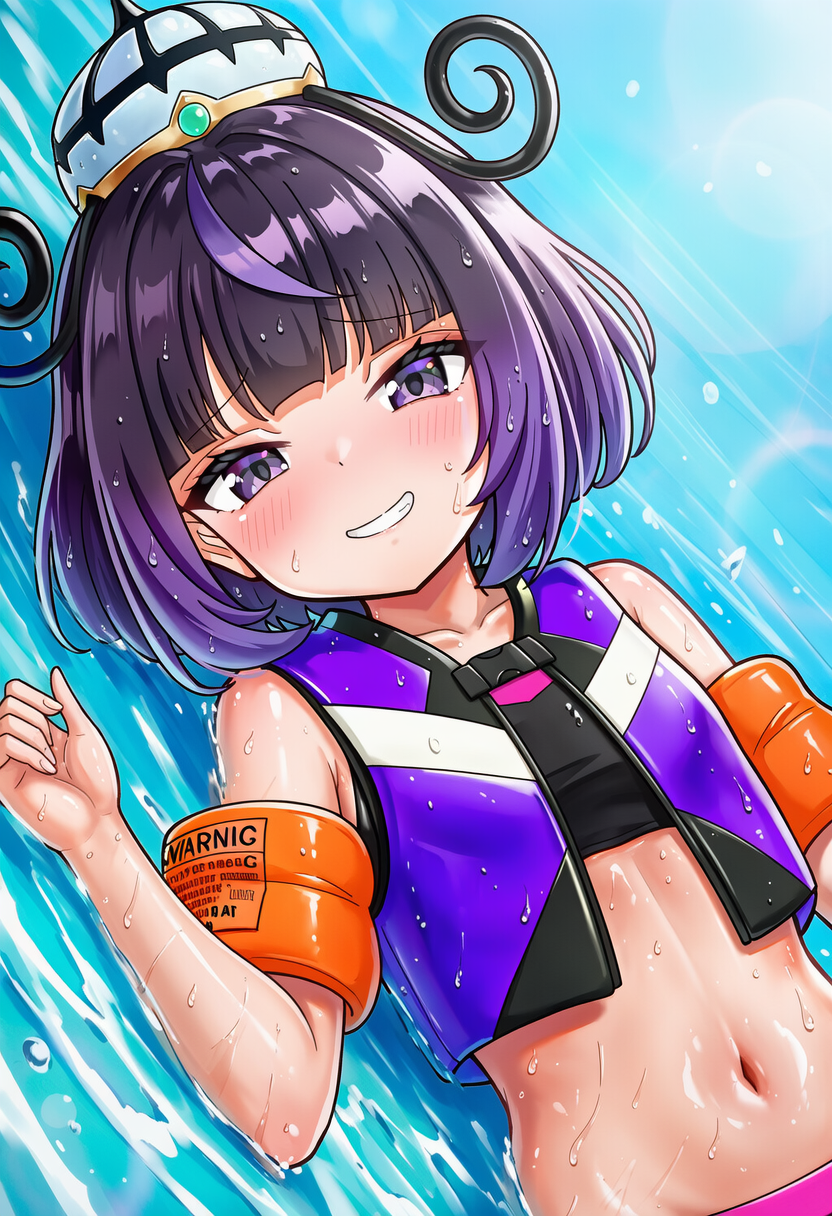 水に浮かぶムクちゃん