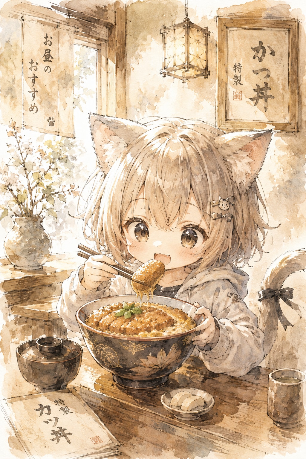 お昼はカツ丼
