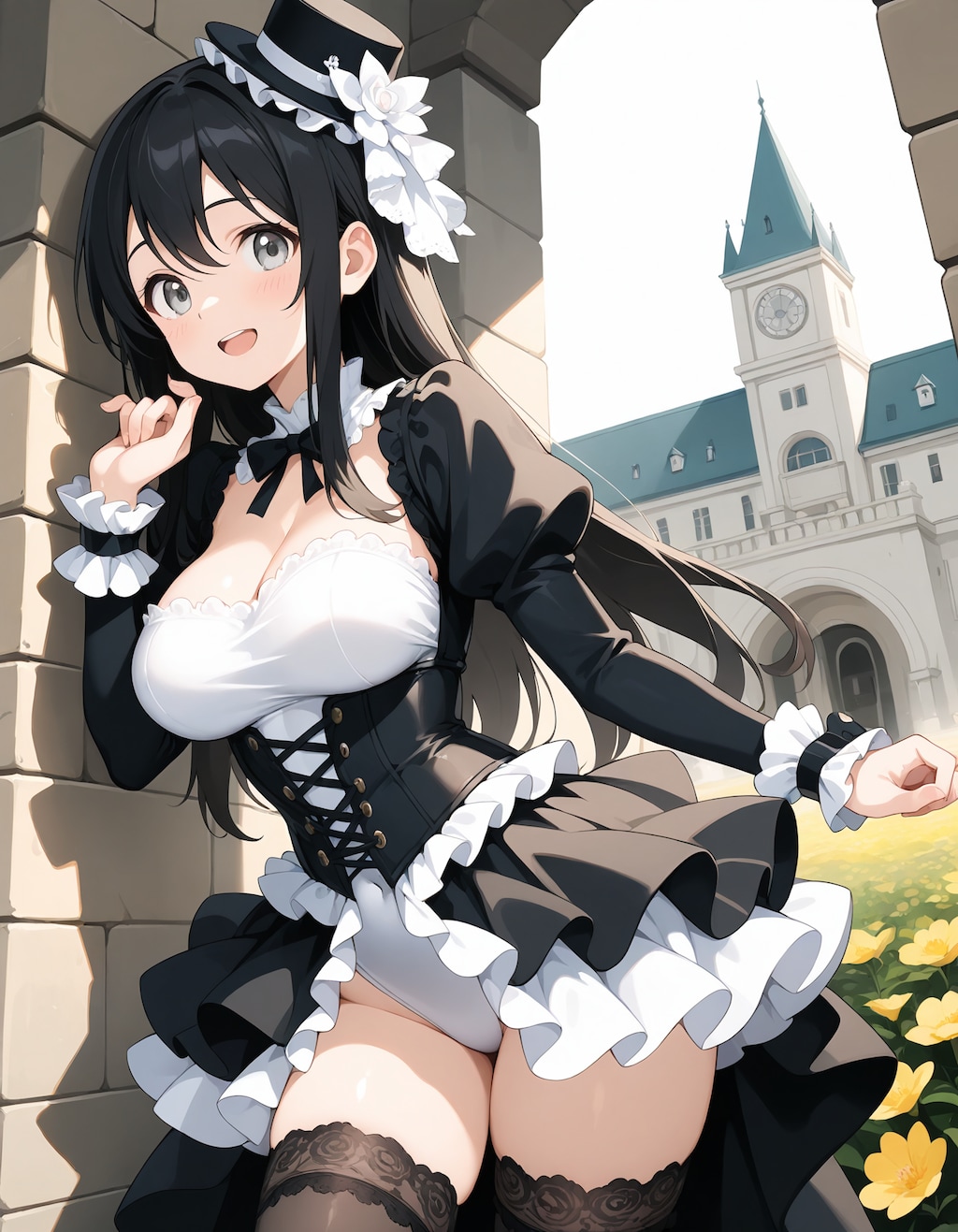 アレな衣装の黒髪ロングちゃん