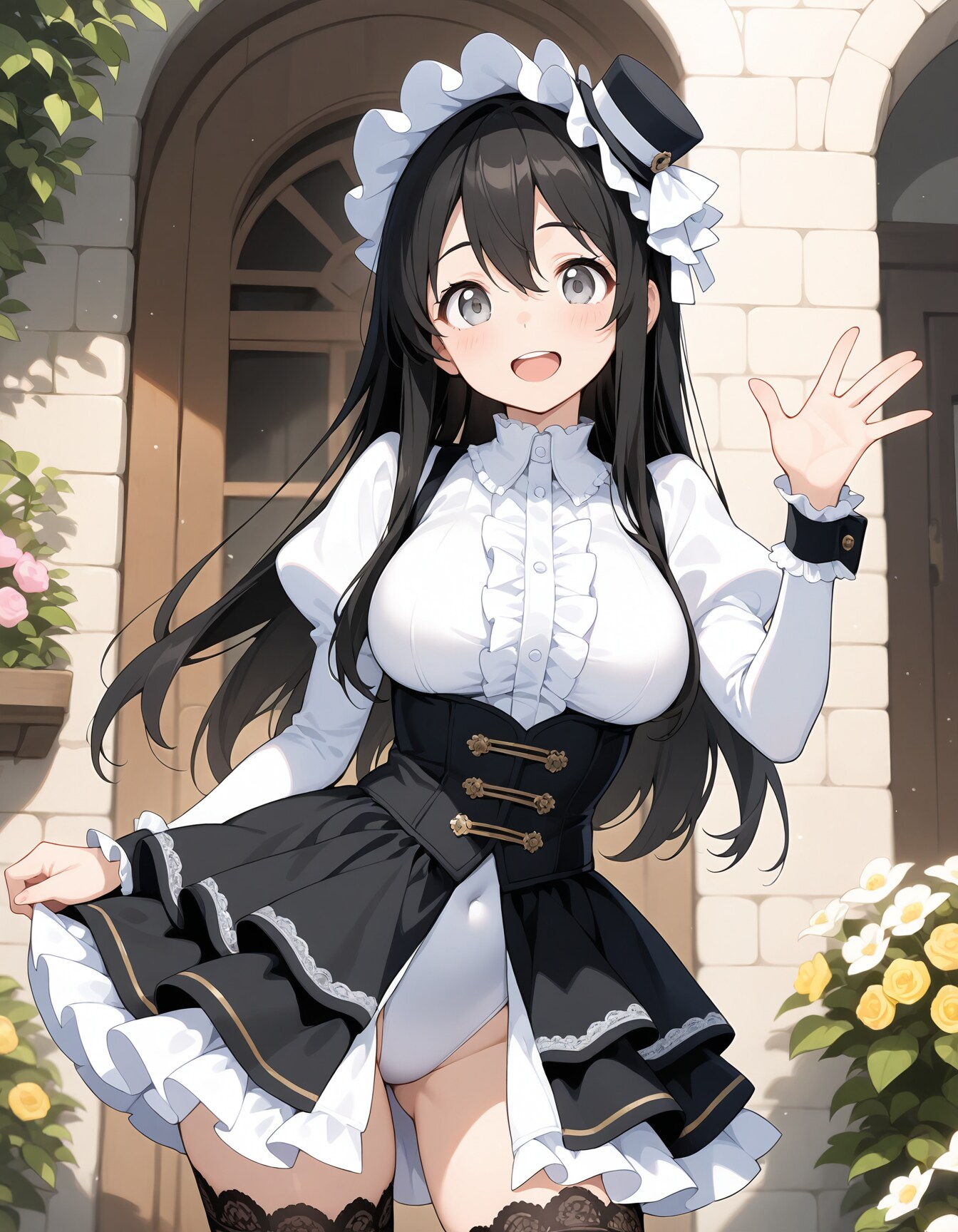 アレな衣装の黒髪ロングちゃん | の人気AIイラスト・グラビア