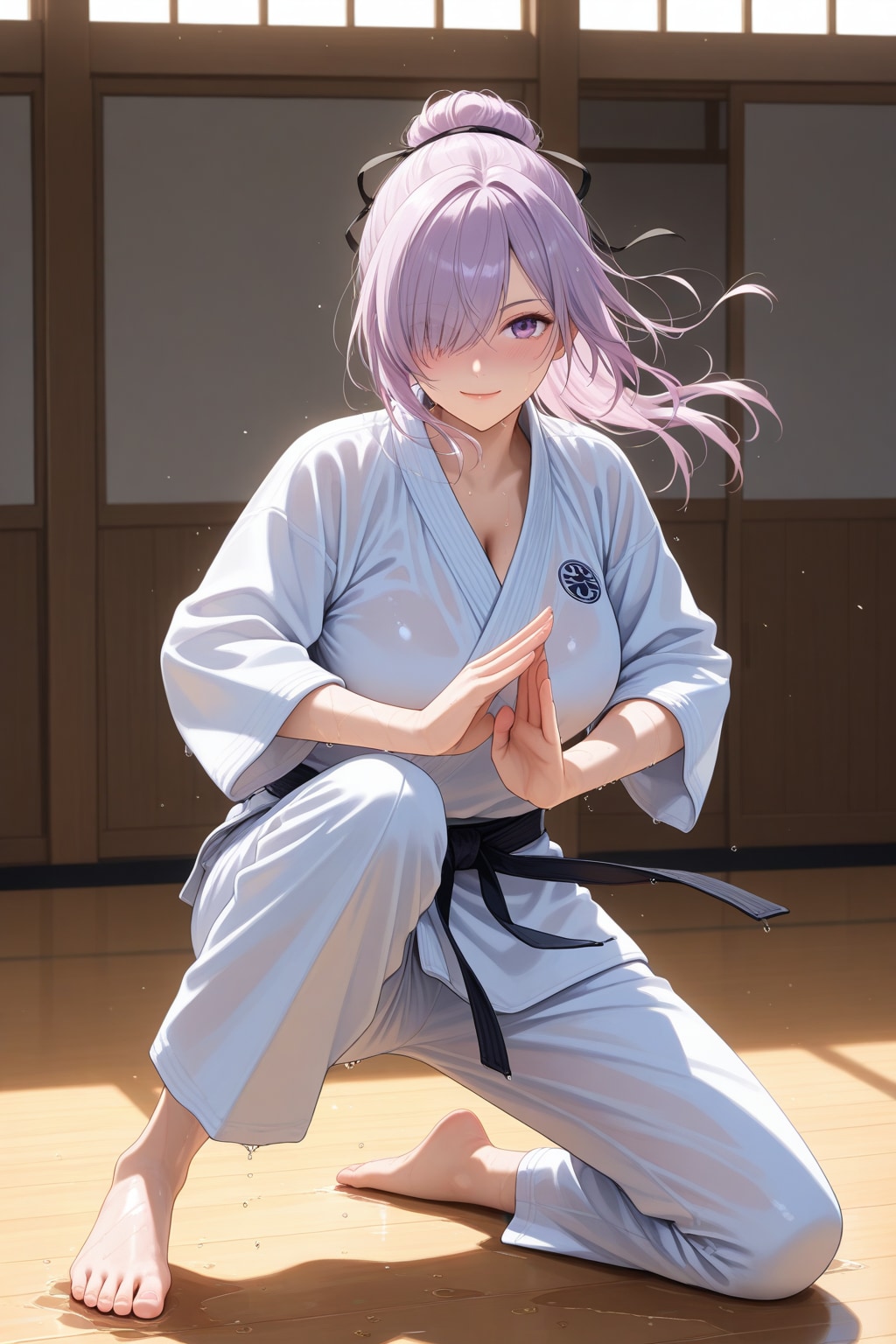 空手修行中のお姉さん