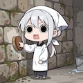 たわしで掃除するえらいこっちゃ嬢 2枚目
