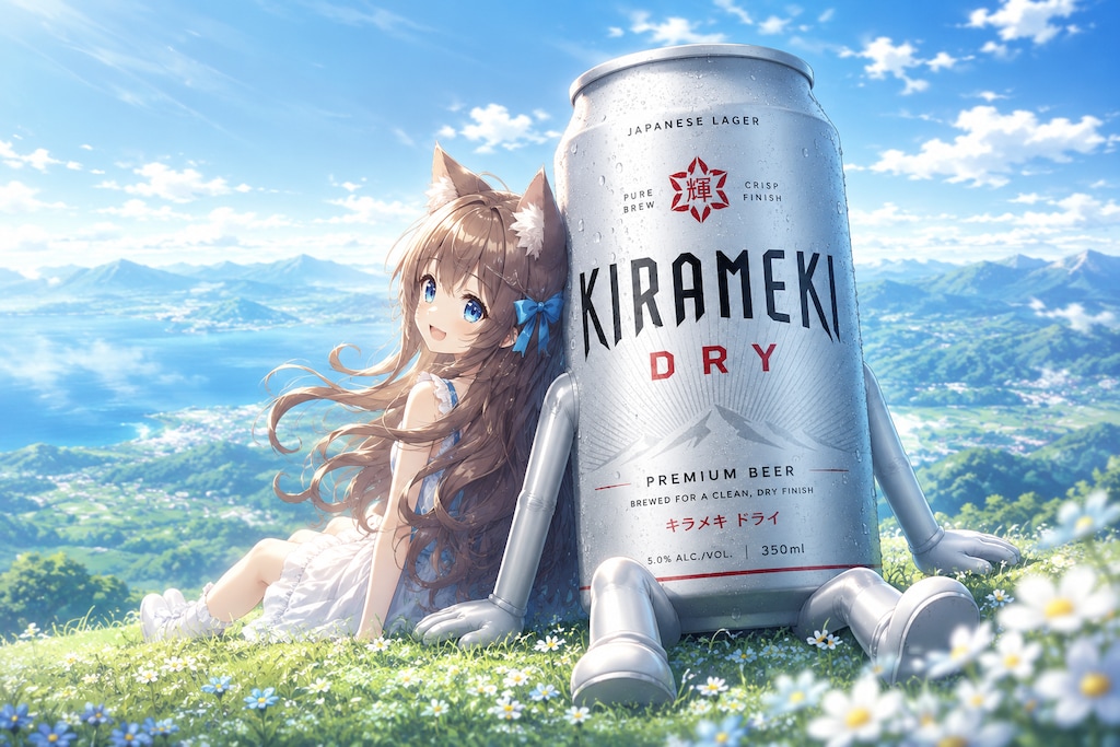 朝日を一緒に見る小さな女の子