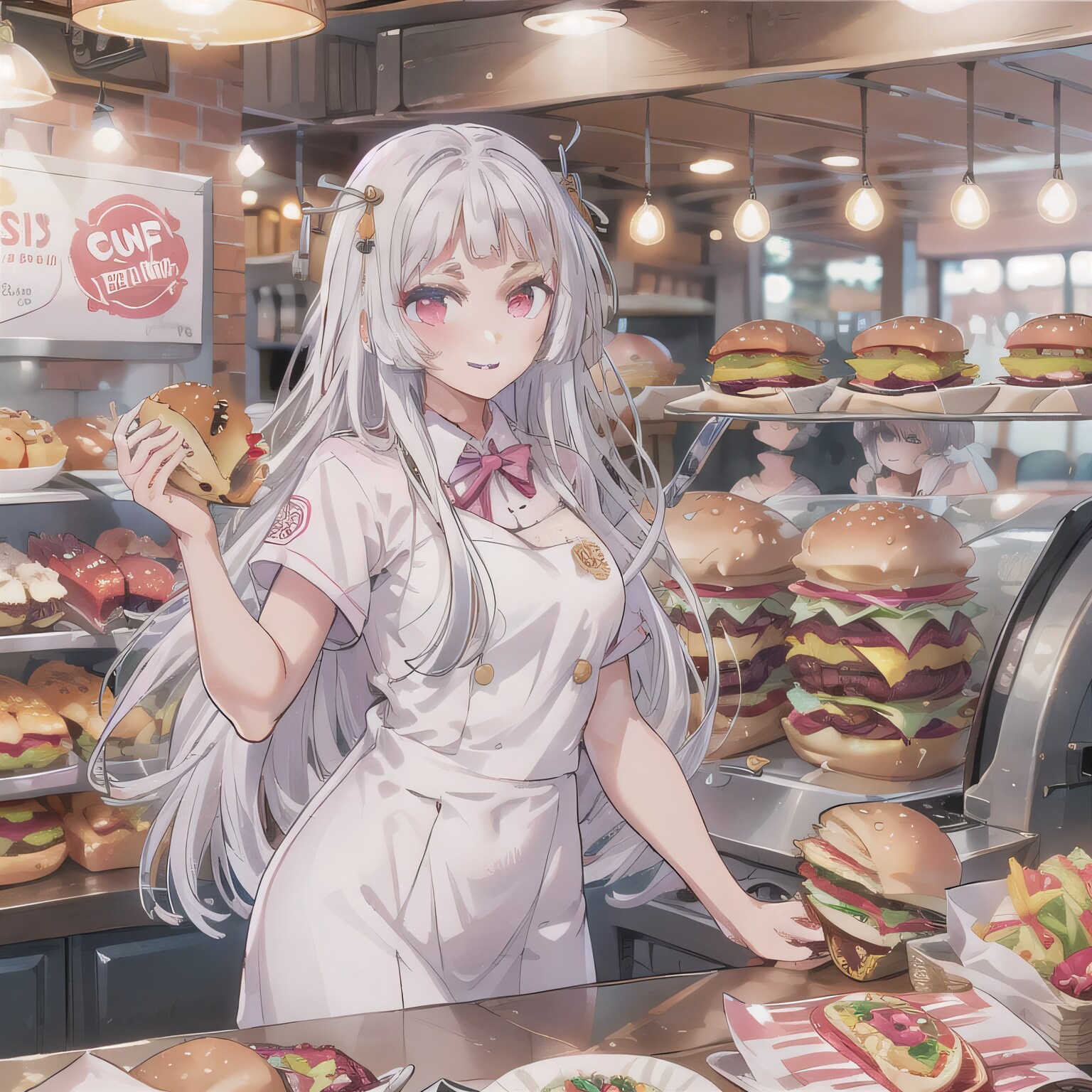 白髪ロングでクルーの少女３ | の人気AIイラスト・グラビア