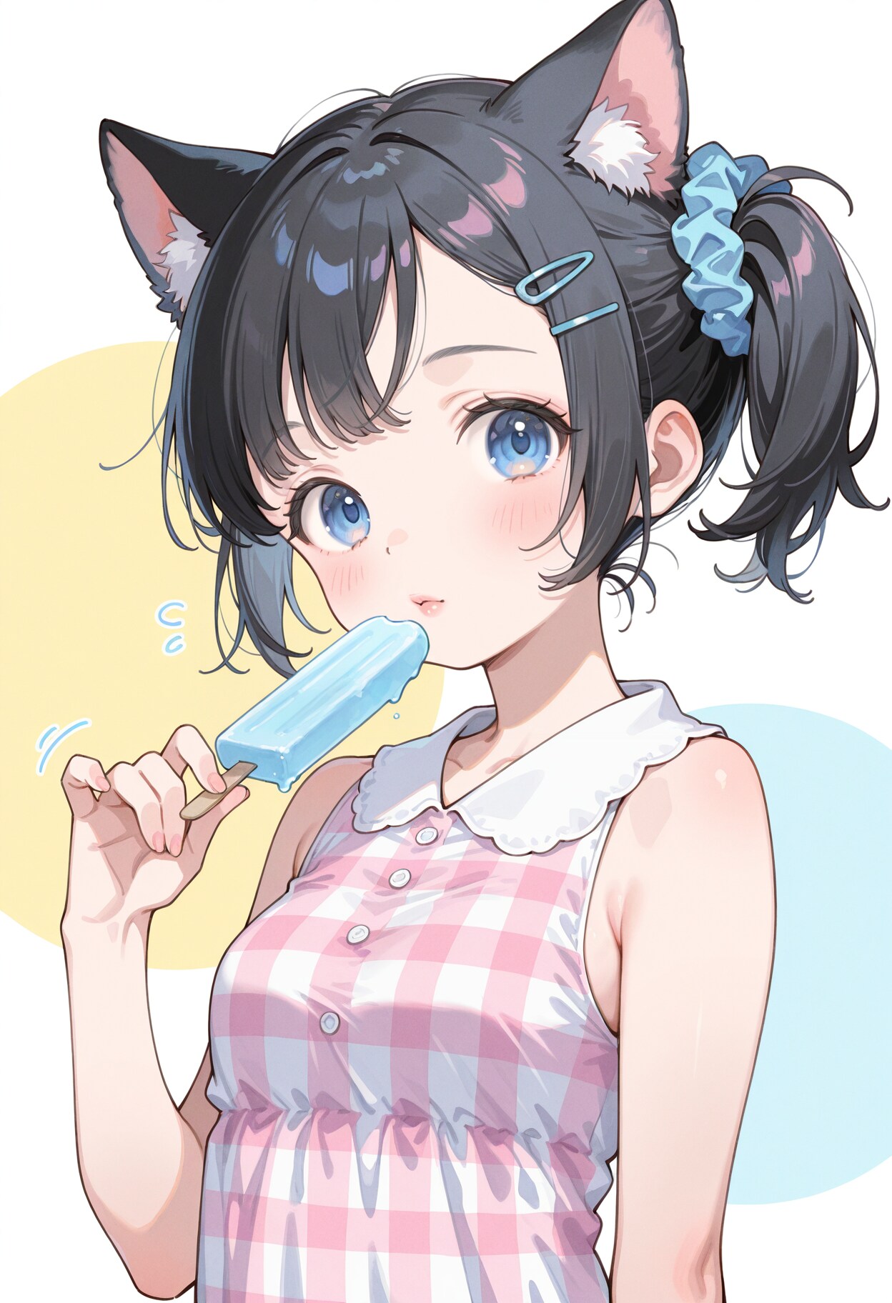 アイスを食べるネコ耳少女 | の人気AIイラスト・グラビア