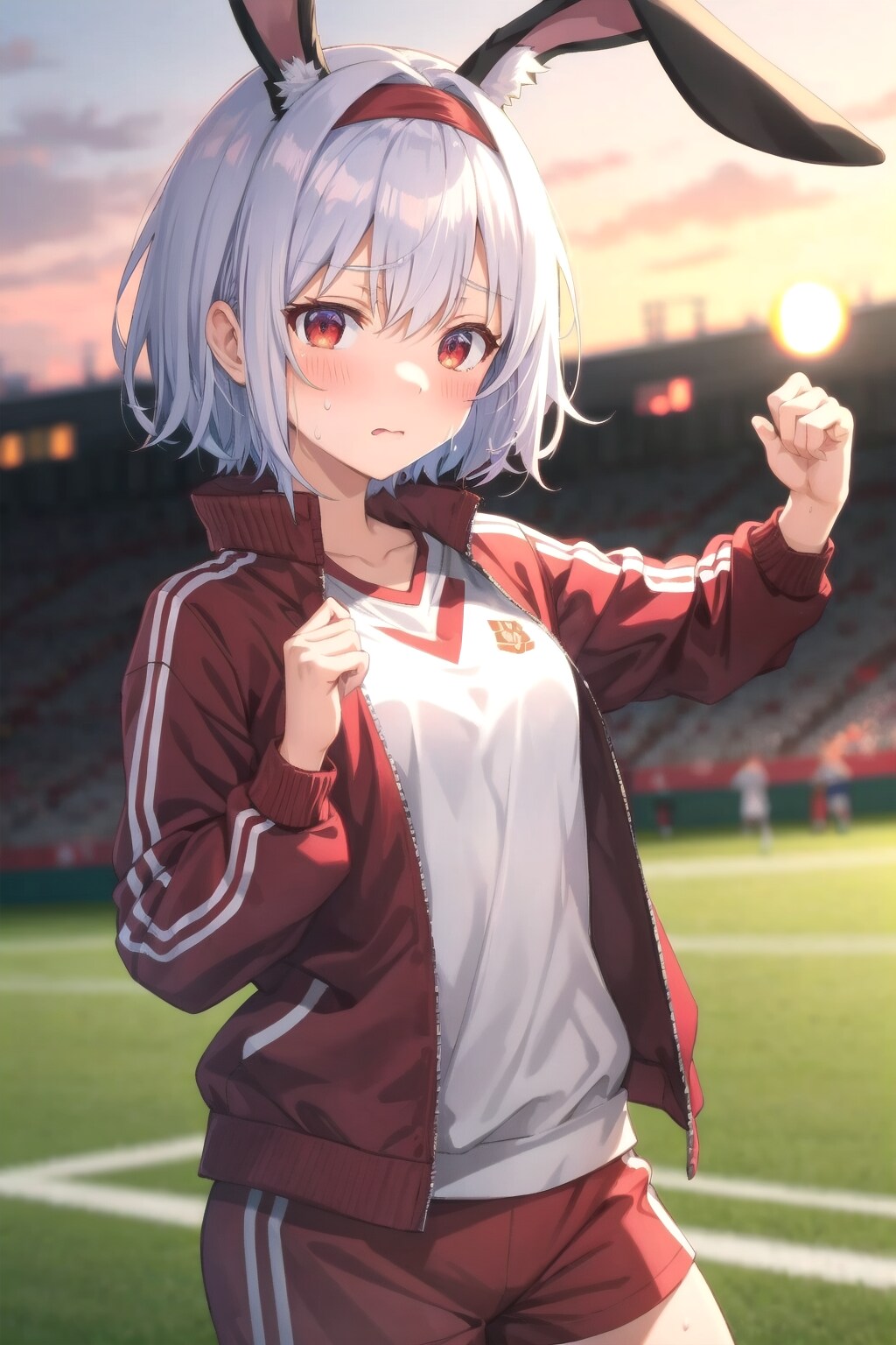 夕陽を背にして頑張る兎耳の娘(略して兎娘)たち