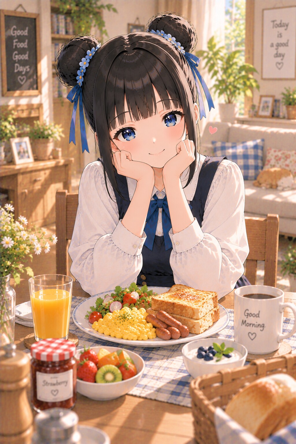 おだんごちゃん🍡✨と朝ごはん🍚✨　9/24 | の人気AIイラスト・グラビア