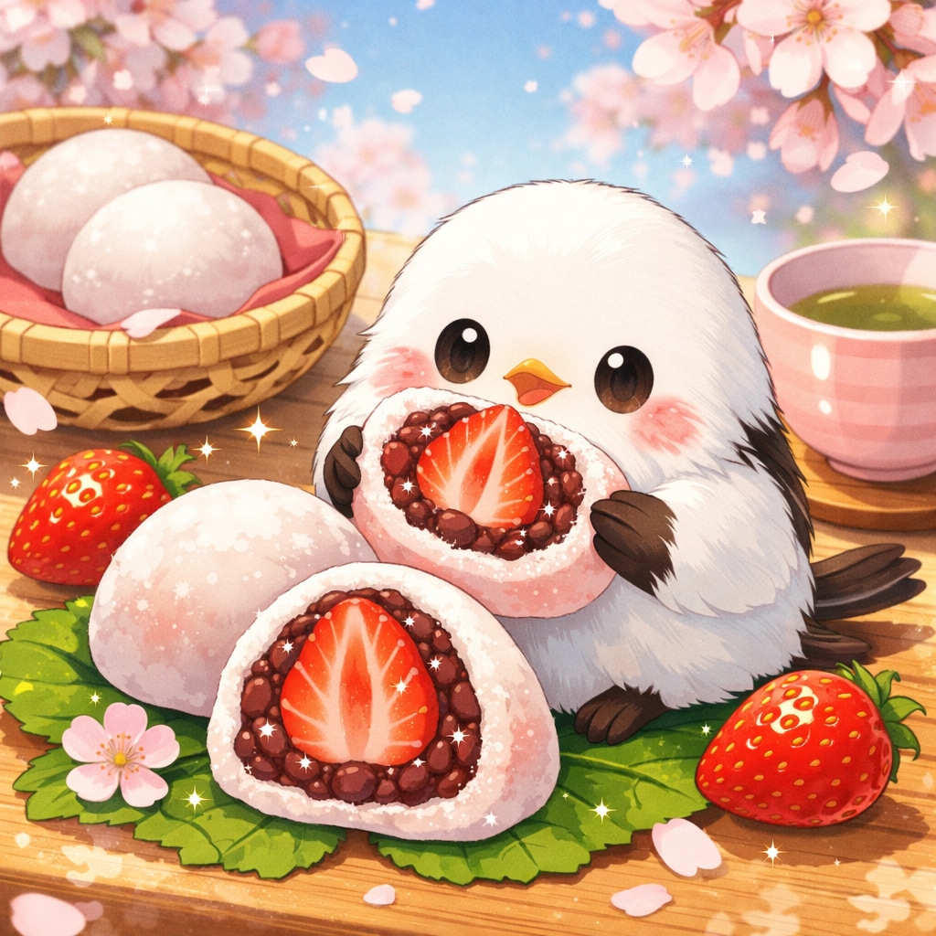 【動物】いちご大福と可愛い動物たち