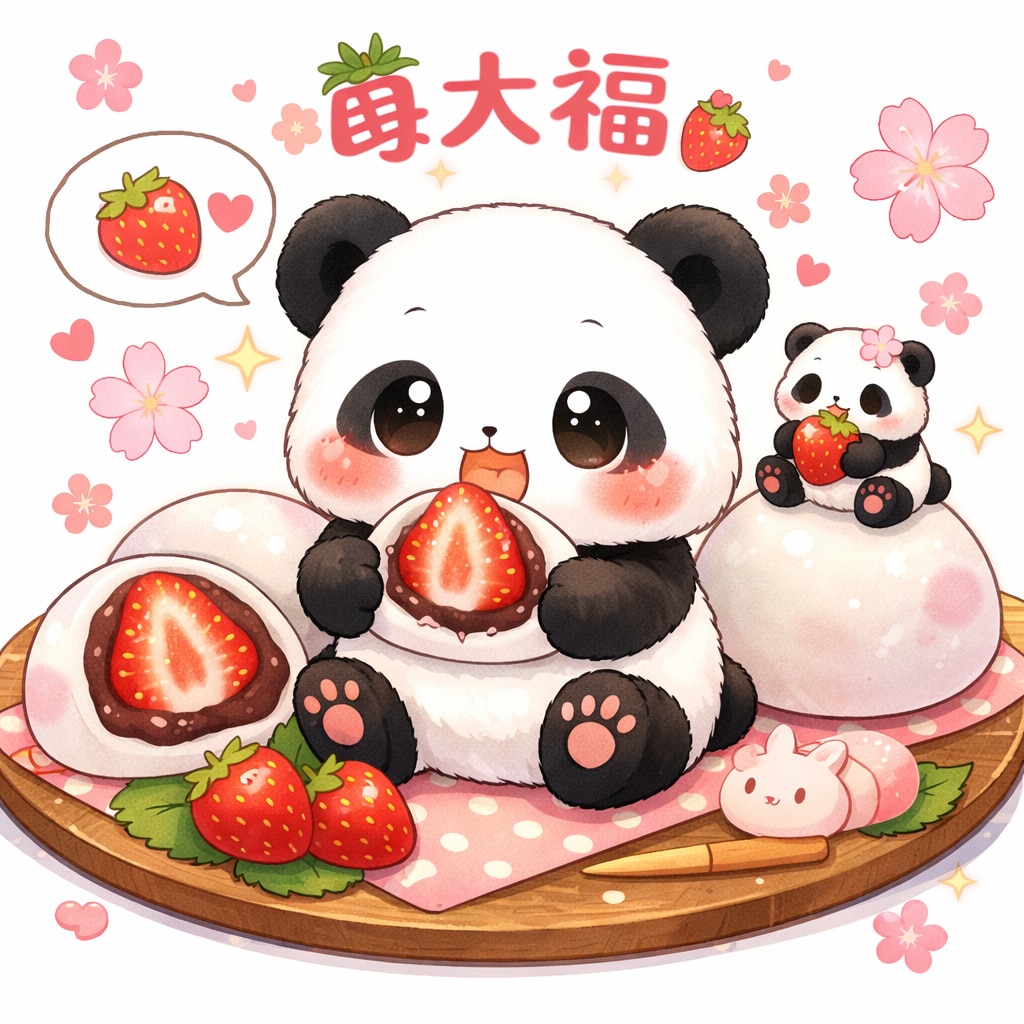 【動物】いちご大福と可愛い動物たち