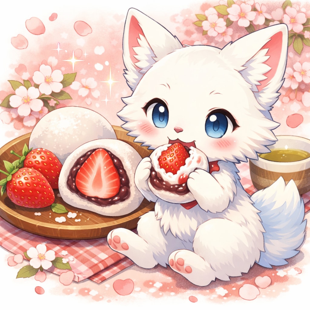 【動物】いちご大福と可愛い動物たち