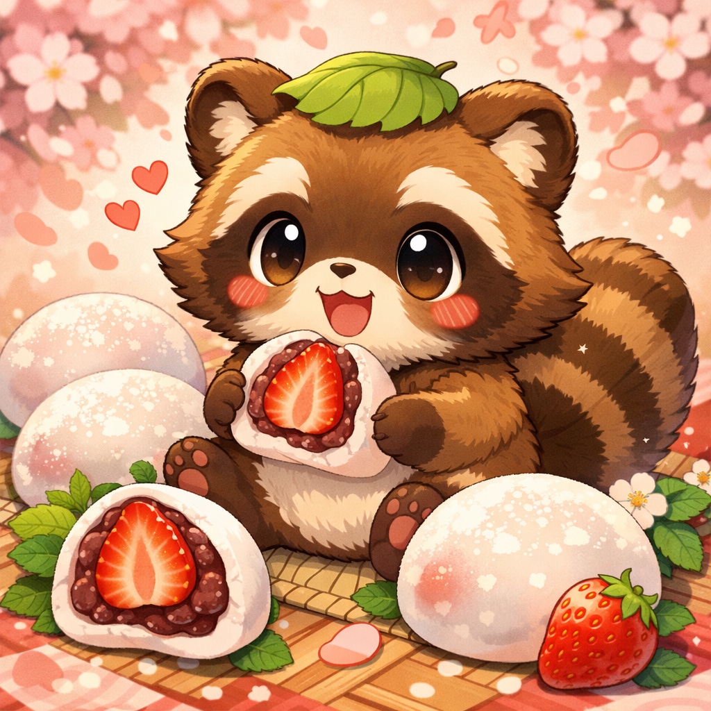 【動物】いちご大福と可愛い動物たち