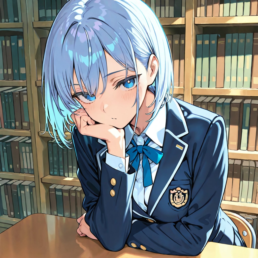 図書館の静かなブレザー