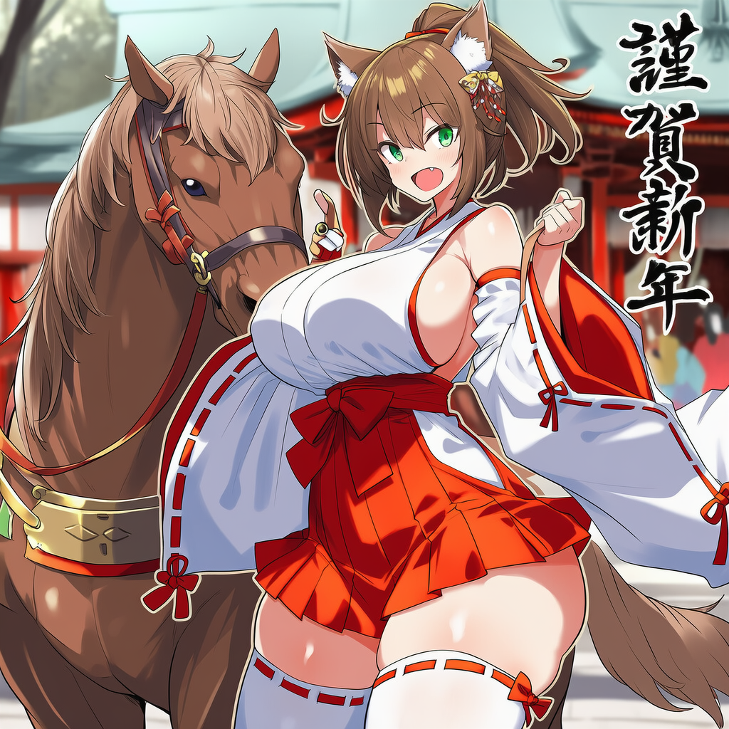 今年は午年！　with ウマ娘モブ巫女