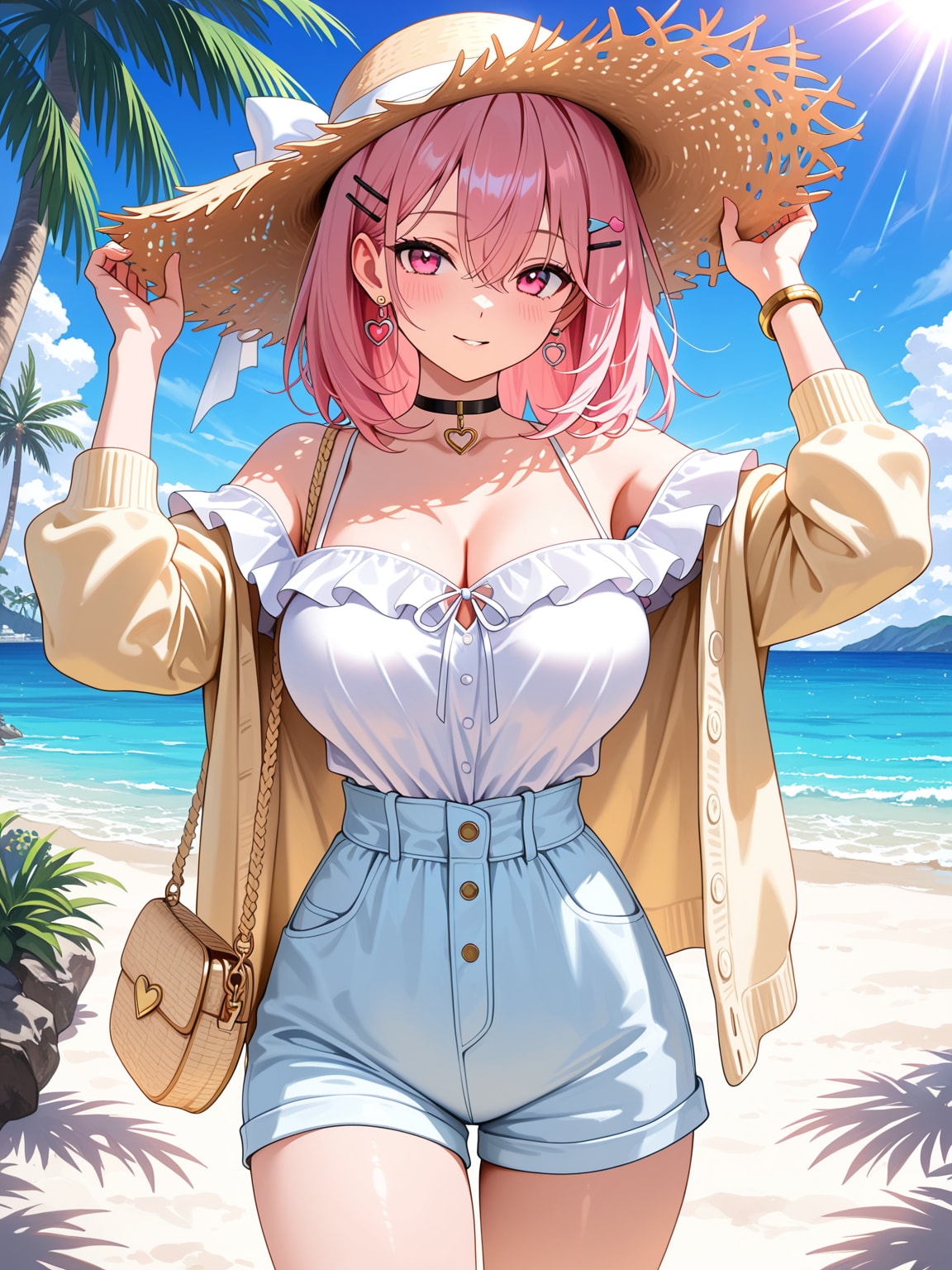 ハイウエストショートパンツ
