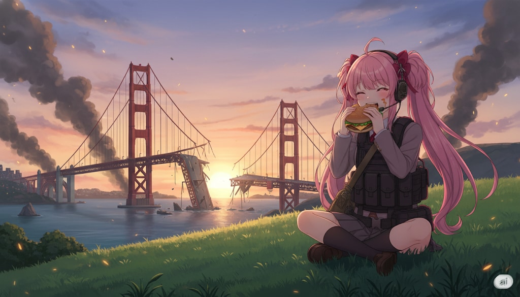 【爆弾娘】黄金の門なつり橋の破壊（栃木県日光市） | の人気AIイラスト・グラビア