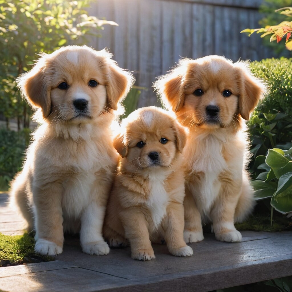 さまざまな色の子犬