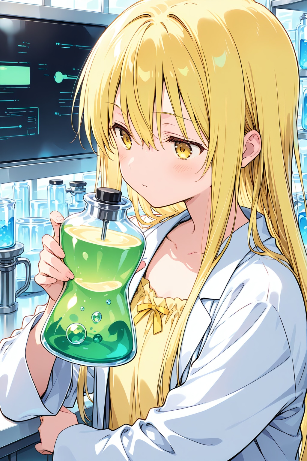 ラボで働く女の子