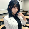 教室の青髪女子高生(巨乳) 2枚目