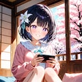 夕暮れの公園でスマホをいじるひまり 6枚目