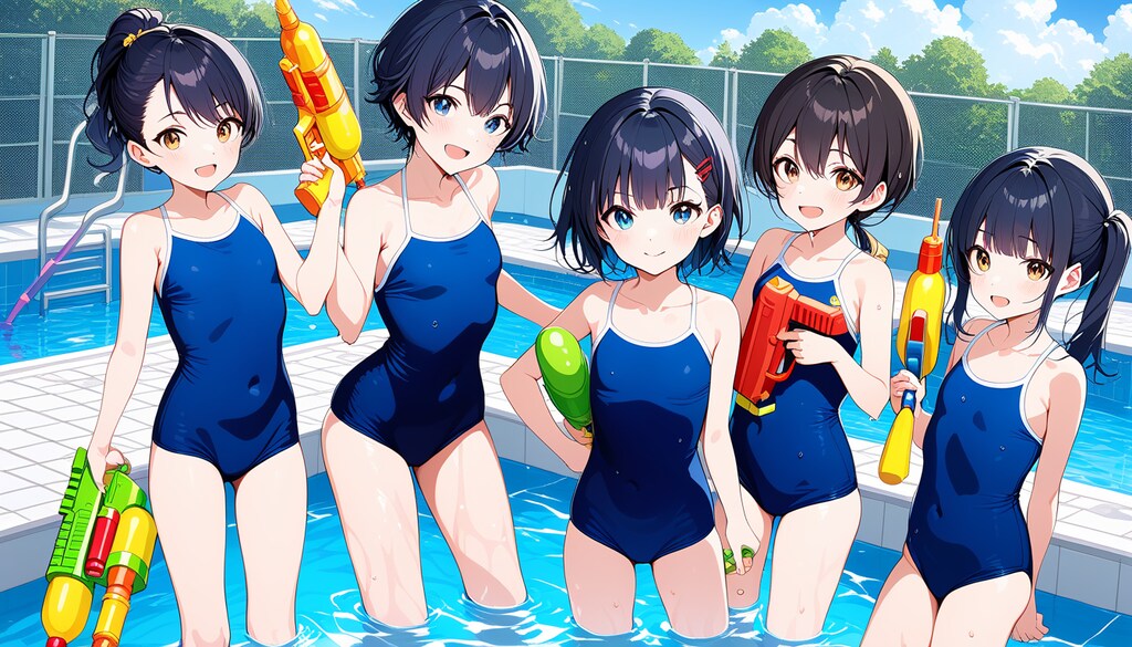 暑い日はプール遊び