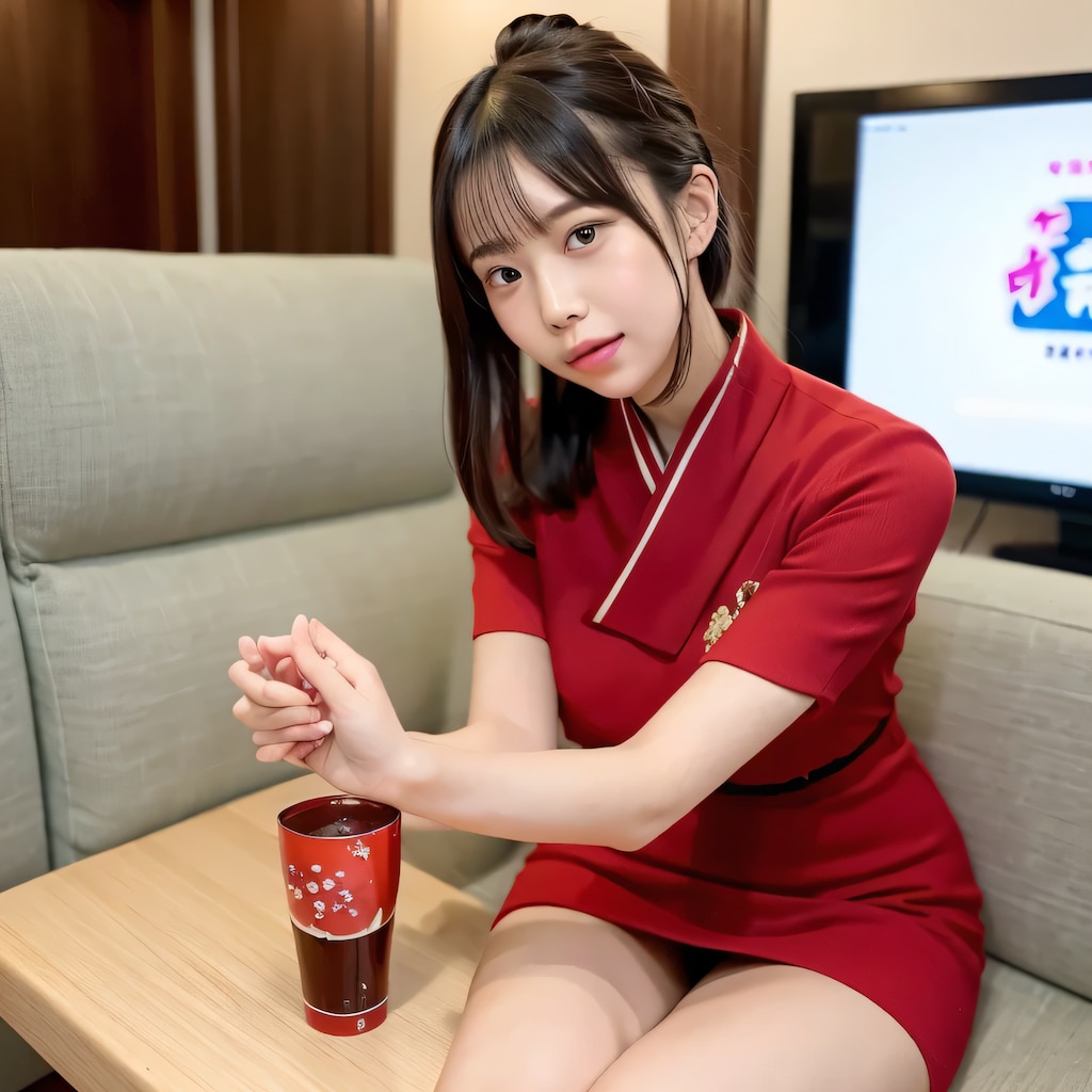 黒髪ロングで中華服の美女１８