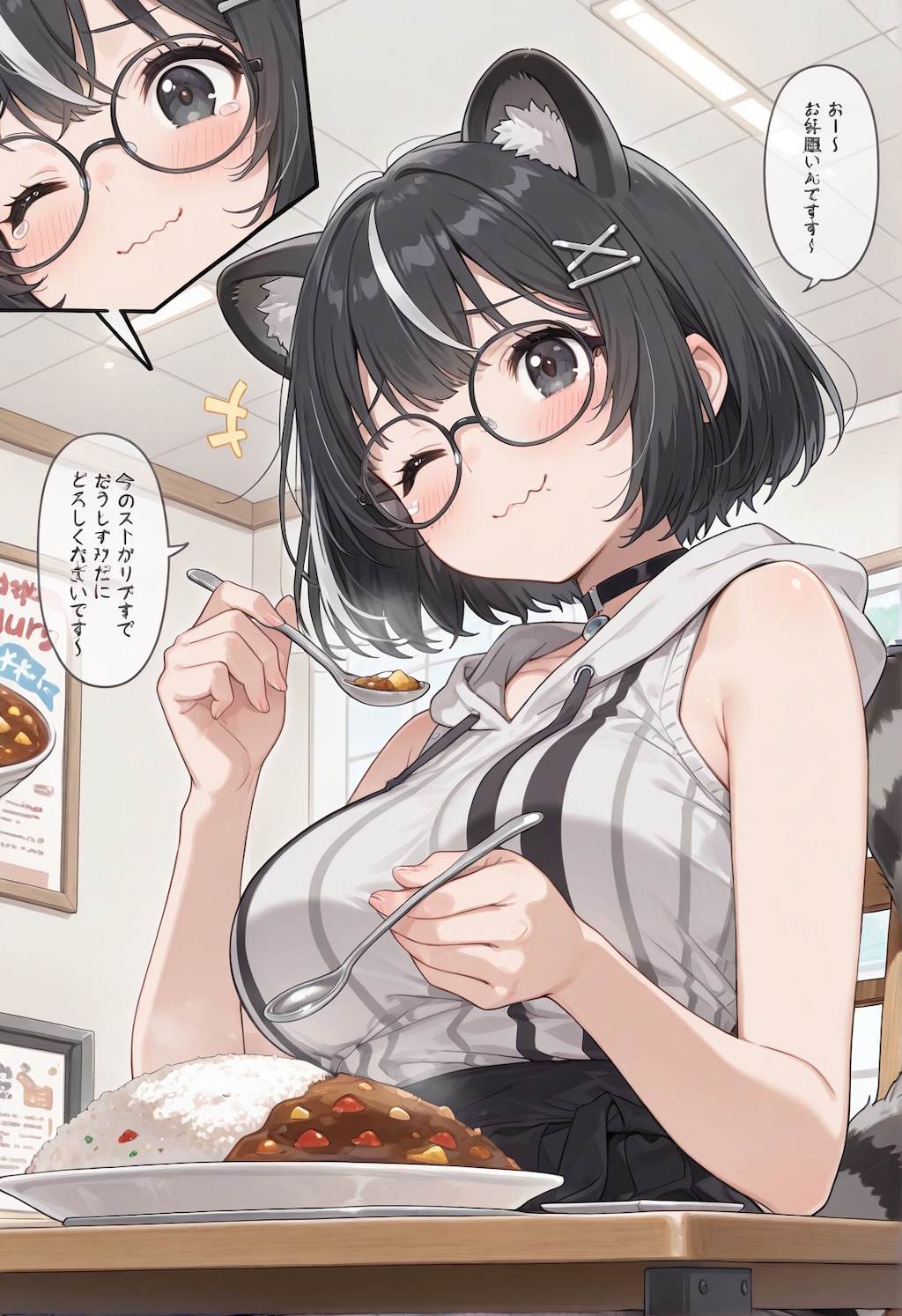 ちょっと辛いカレーとメガネ