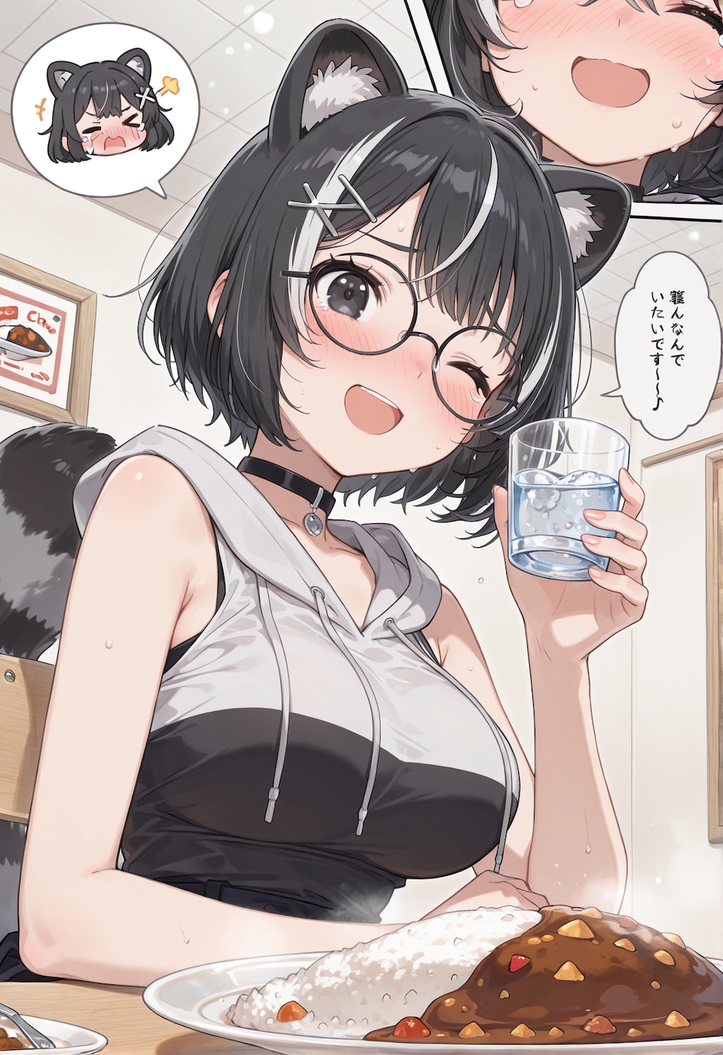 ちょっと辛いカレーとメガネ