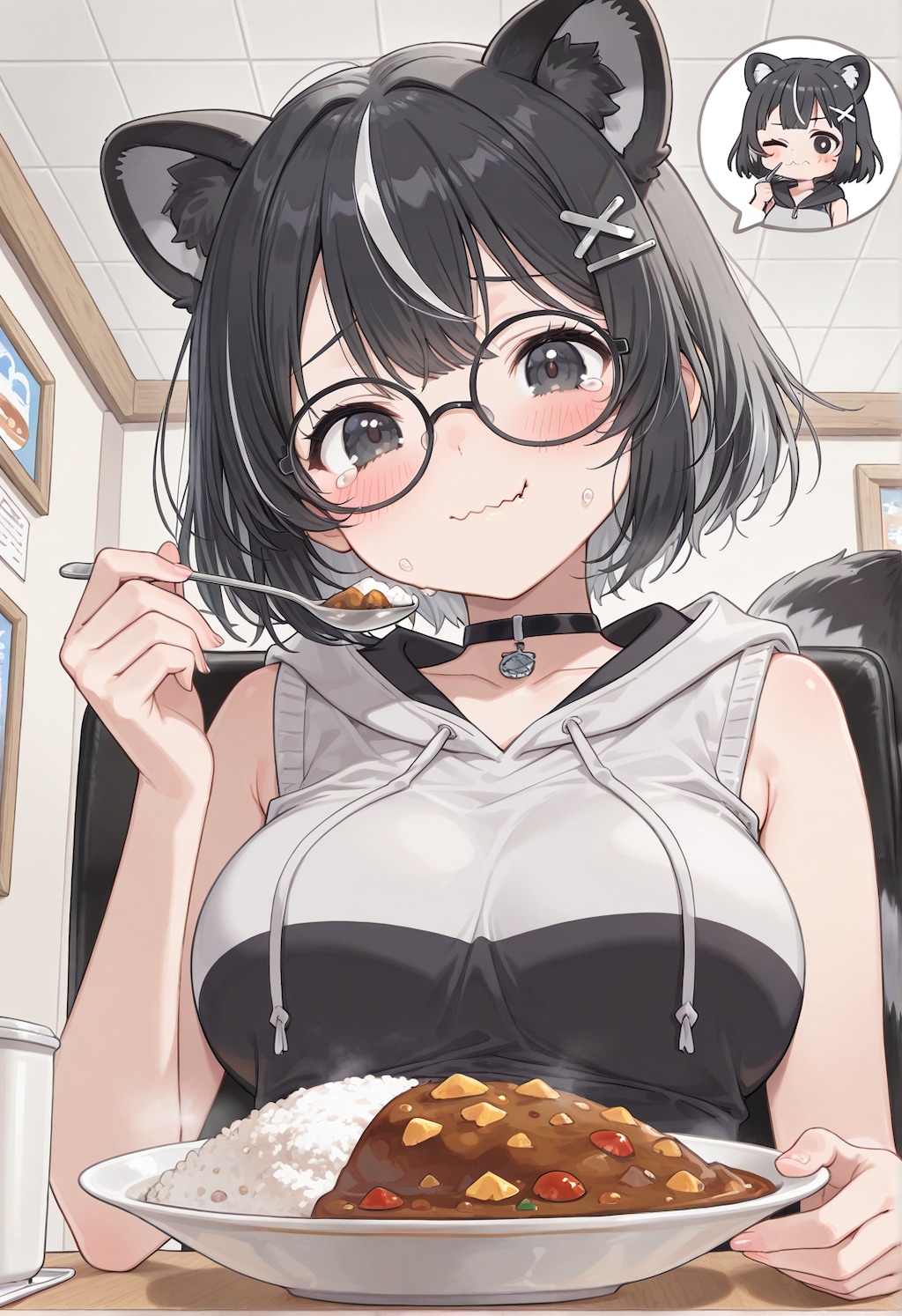 ちょっと辛いカレーとメガネ