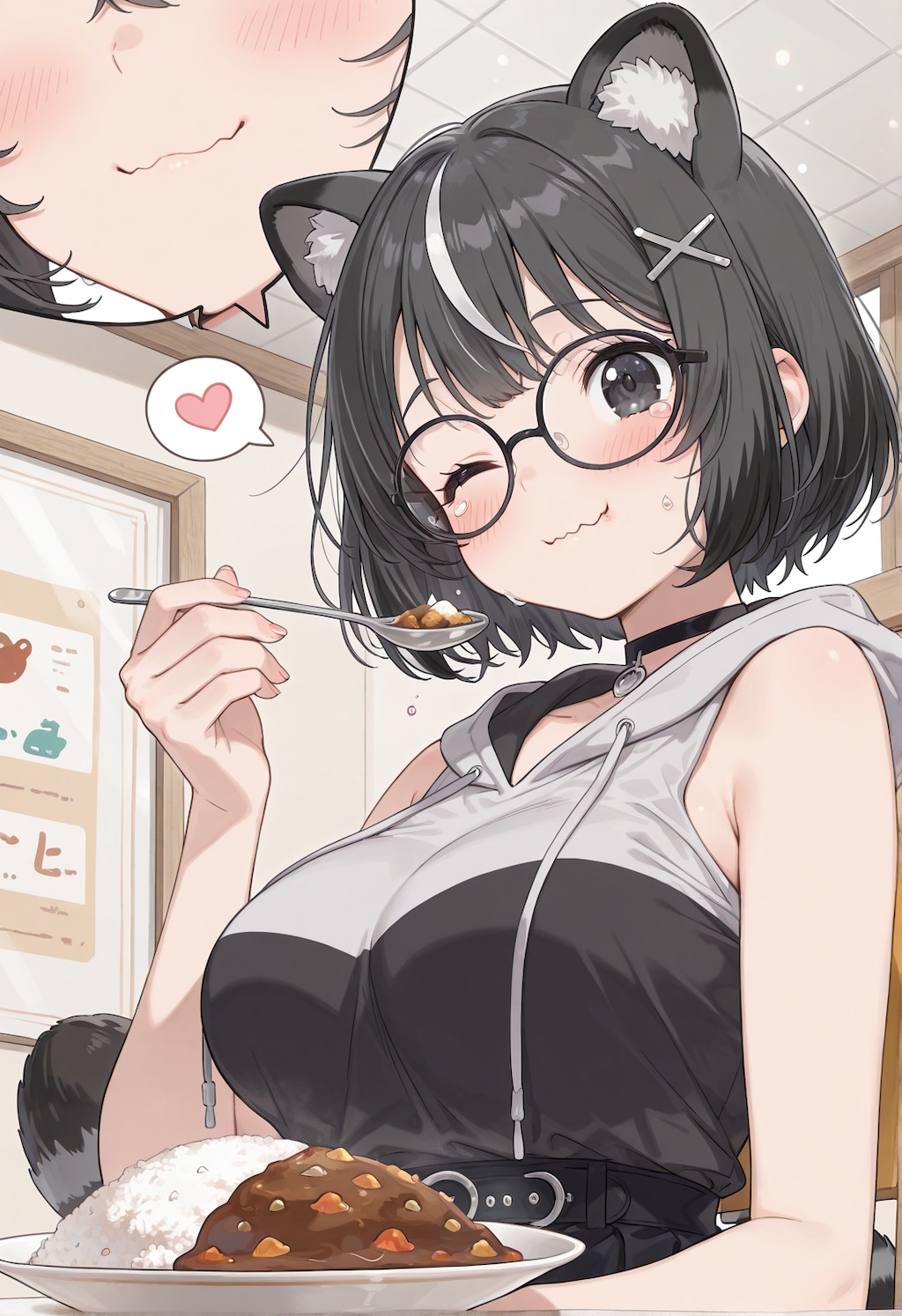 ちょっと辛いカレーとメガネ