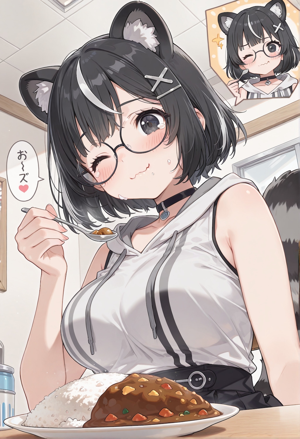 ちょっと辛いカレーとメガネ