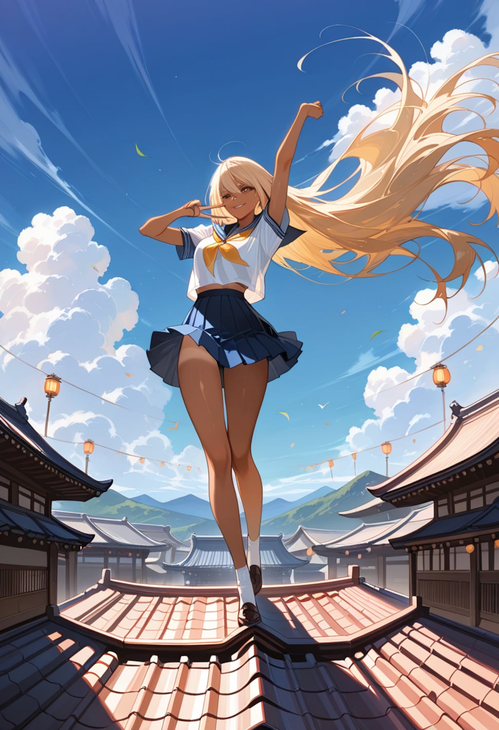 セーラー服と和の融合