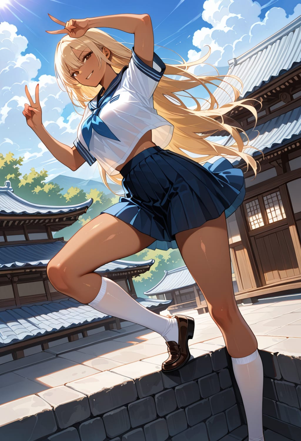 セーラー服と和の融合