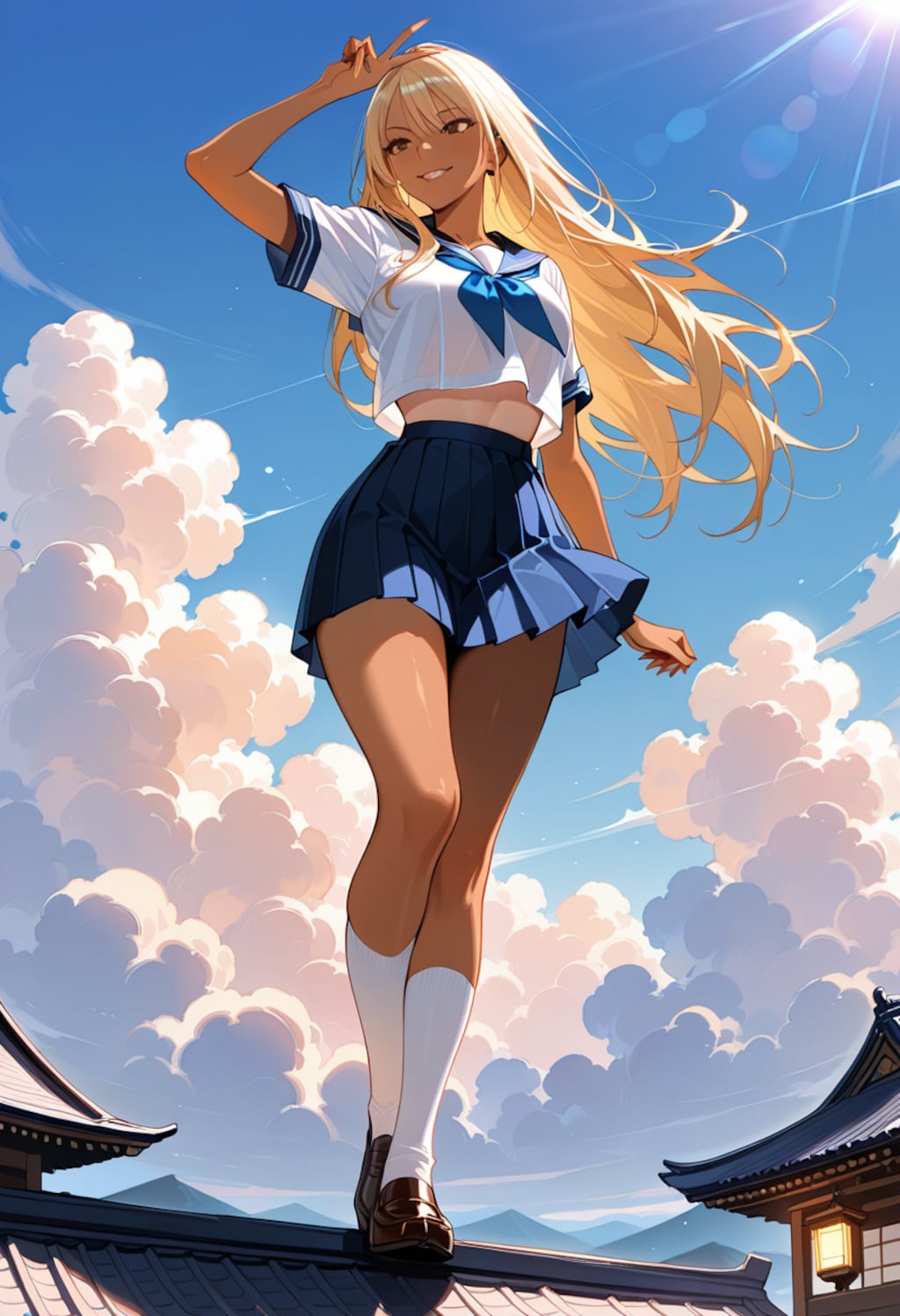 セーラー服と和の融合