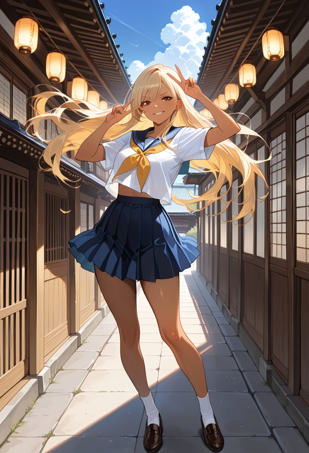 セーラー服と和の融合