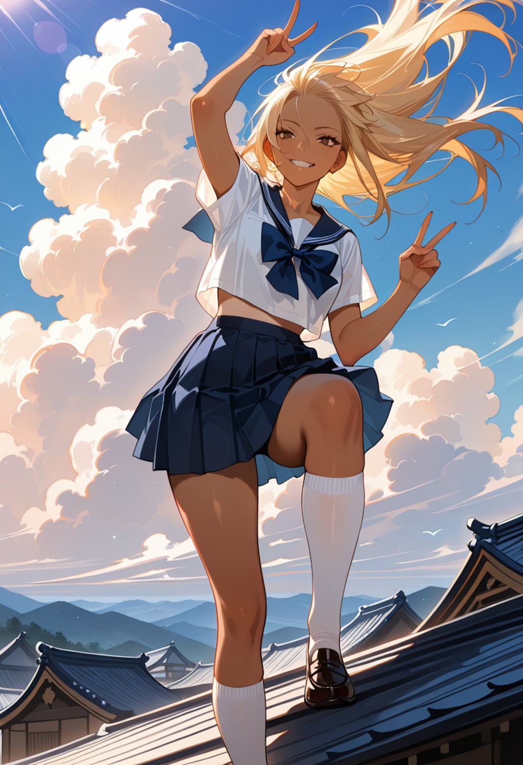 セーラー服と和の融合