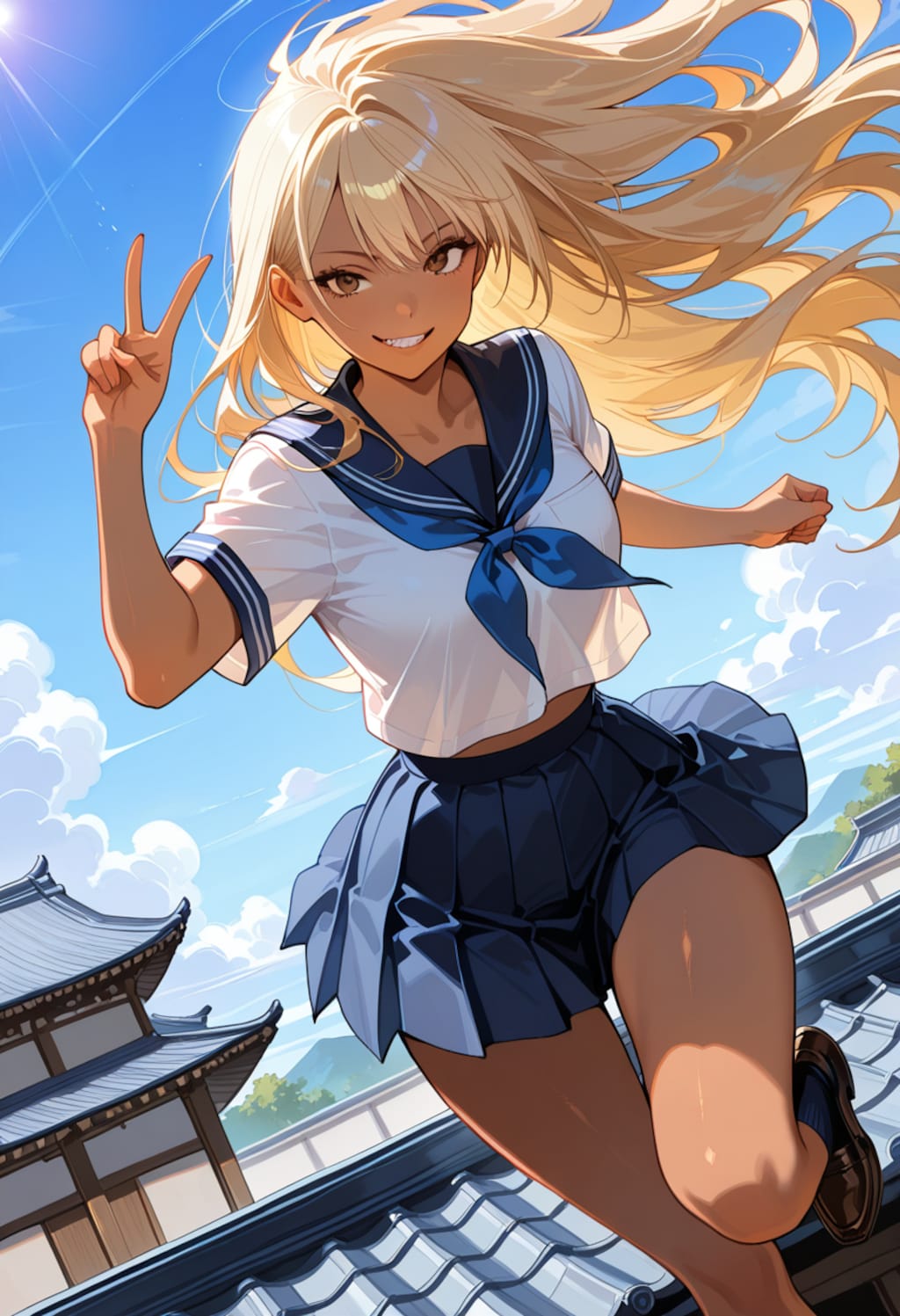 セーラー服と和の融合